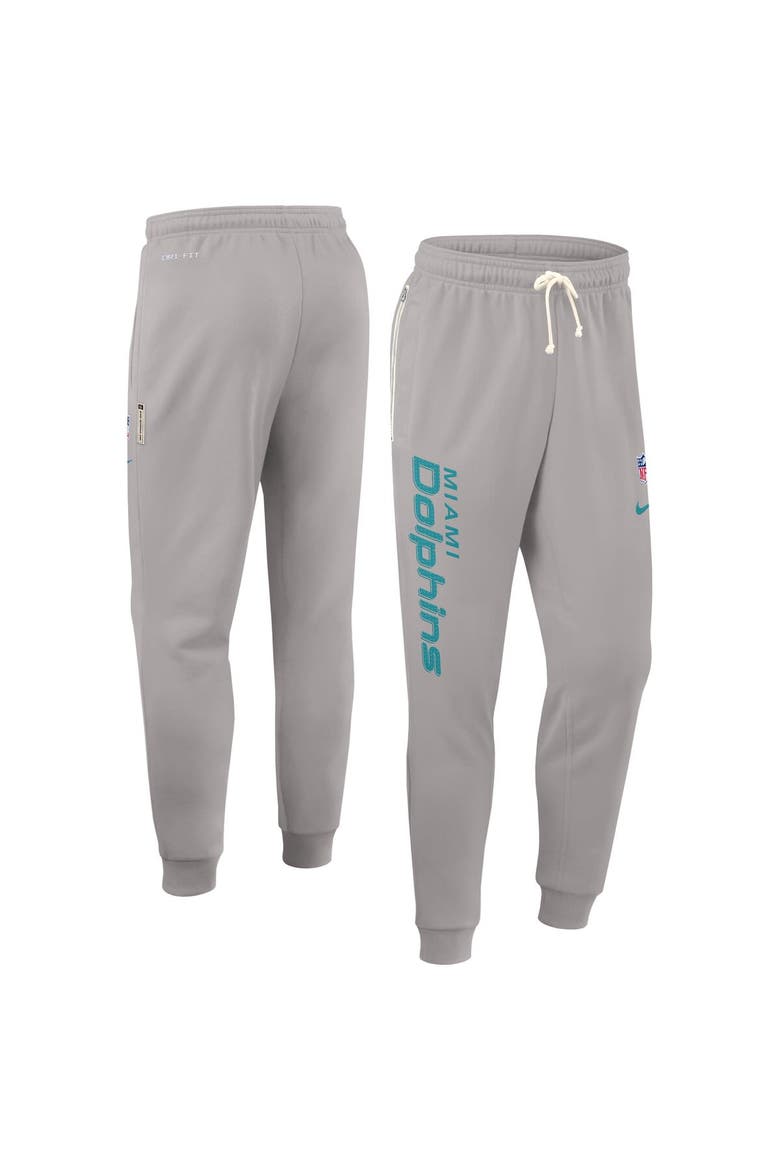 Men's Nike Gray Miami Dolphins Sideline Standard Issue Ground Game Dri-FIT Taper Pants, Alternate, color, Gray