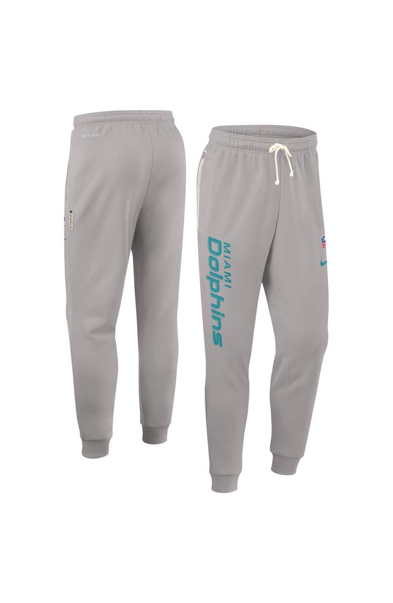 Nike Men's Nike Gray Miami Dolphins Sideline Standard Issue Ground Game Dri-FIT Taper Pants, Alternate, color, Gray