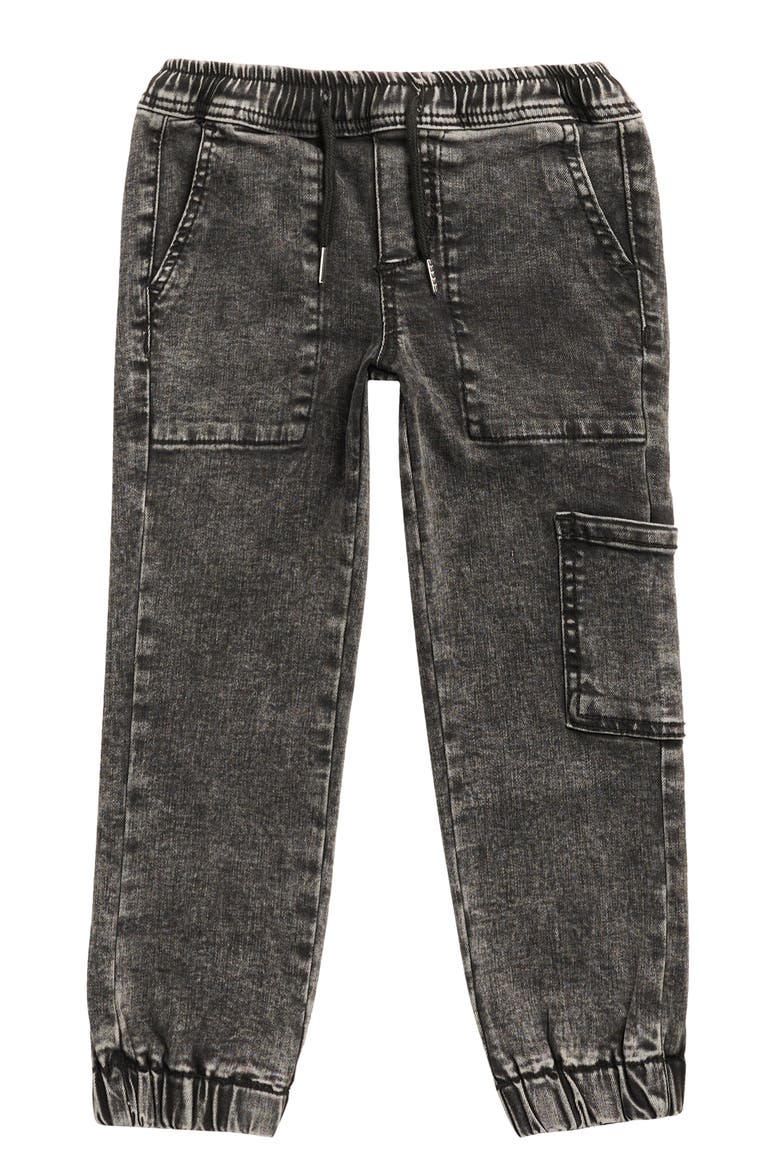 Kids' Legend Cargo Denim Joggers, Main, color, BLACK