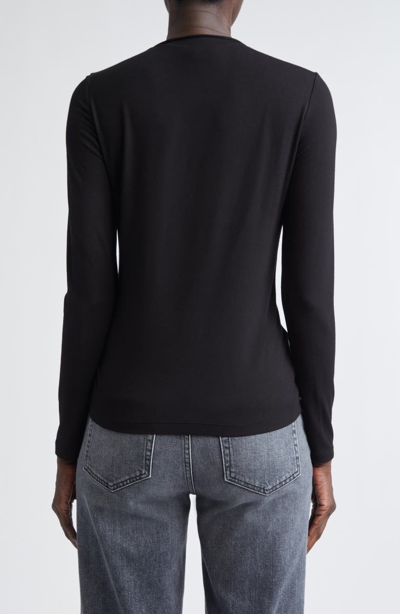 Lafayette 148 New York Long Sleeve T-Shirt, Alternate, color, Black