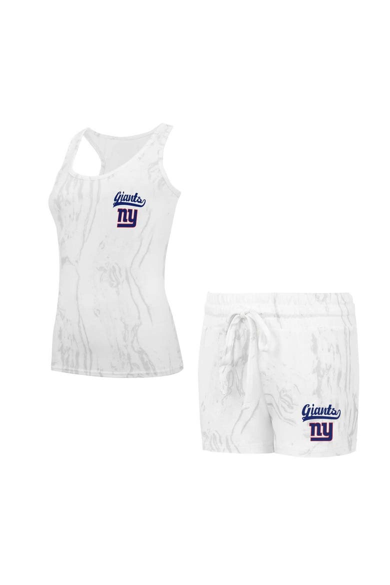 Women's Concepts Sport New York Giants Quartz Hacci Knit Tank Top & Shorts Sleep Set, Main, color, Cream