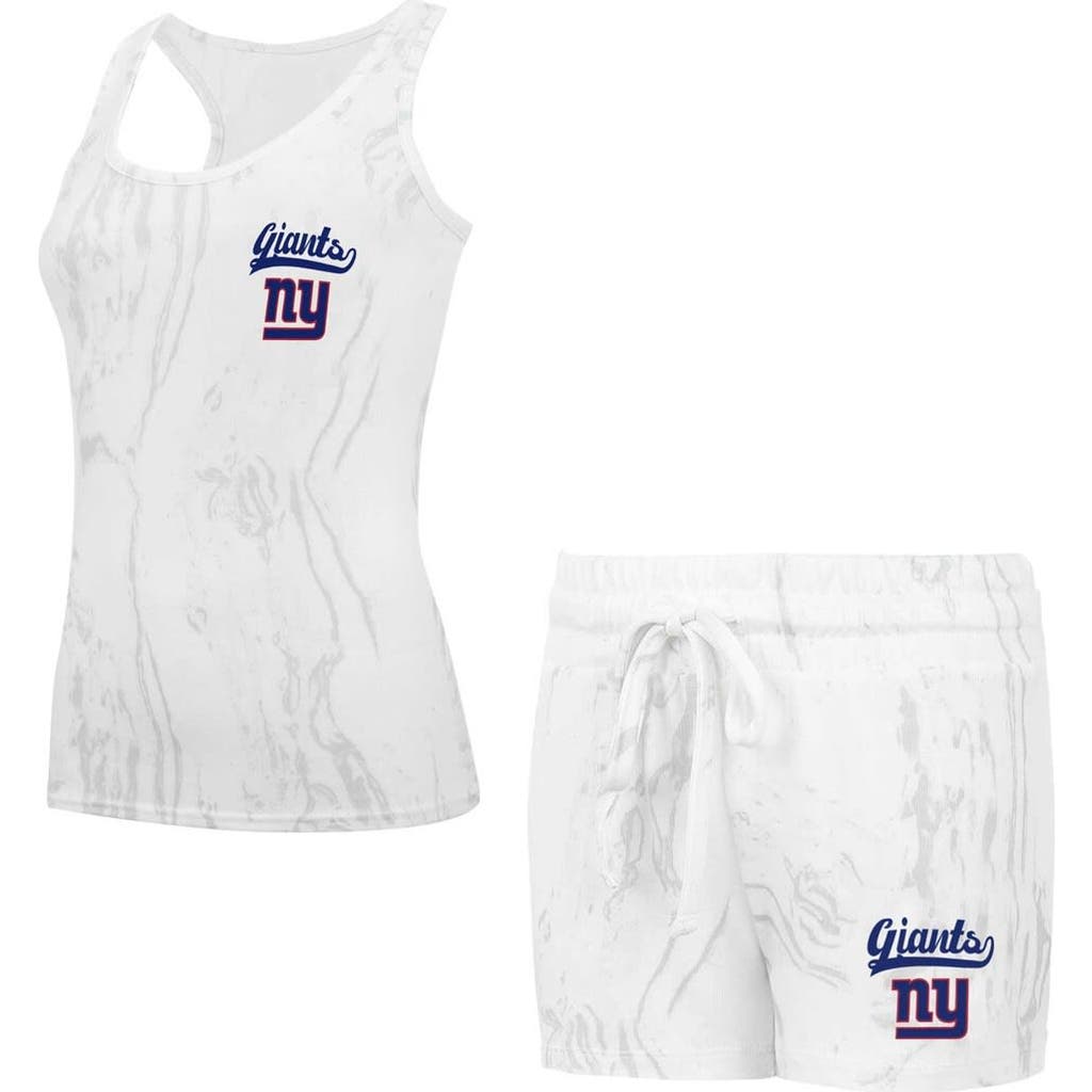 Concepts Sport New York Giants Quartz Hacci Knit Tank Top & Shorts Sleep Set In White