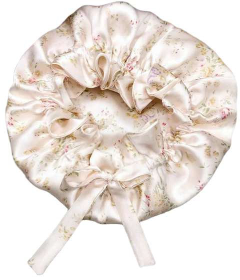 Pure Silk Double Layer Bonnet with Ribbon
