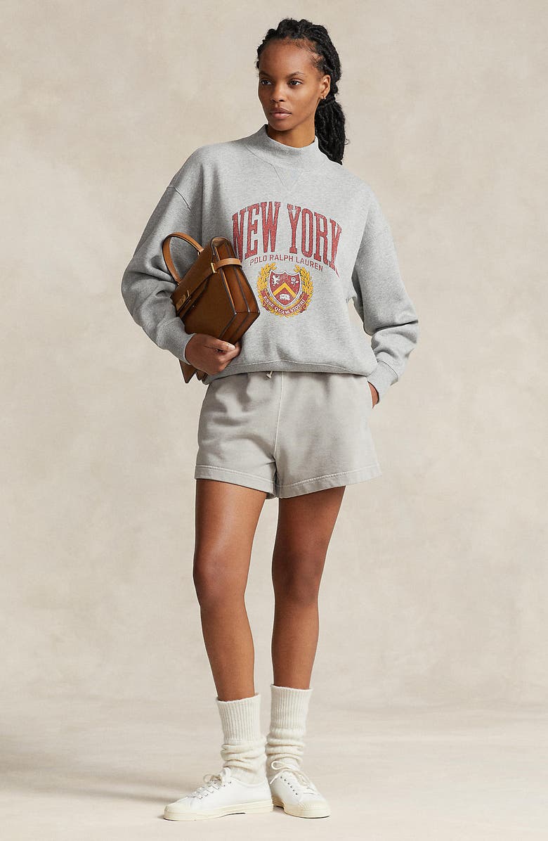 Polo Ralph Lauren Varsity Mock Neck Graphic Sweatshirt, Alternate, color, 