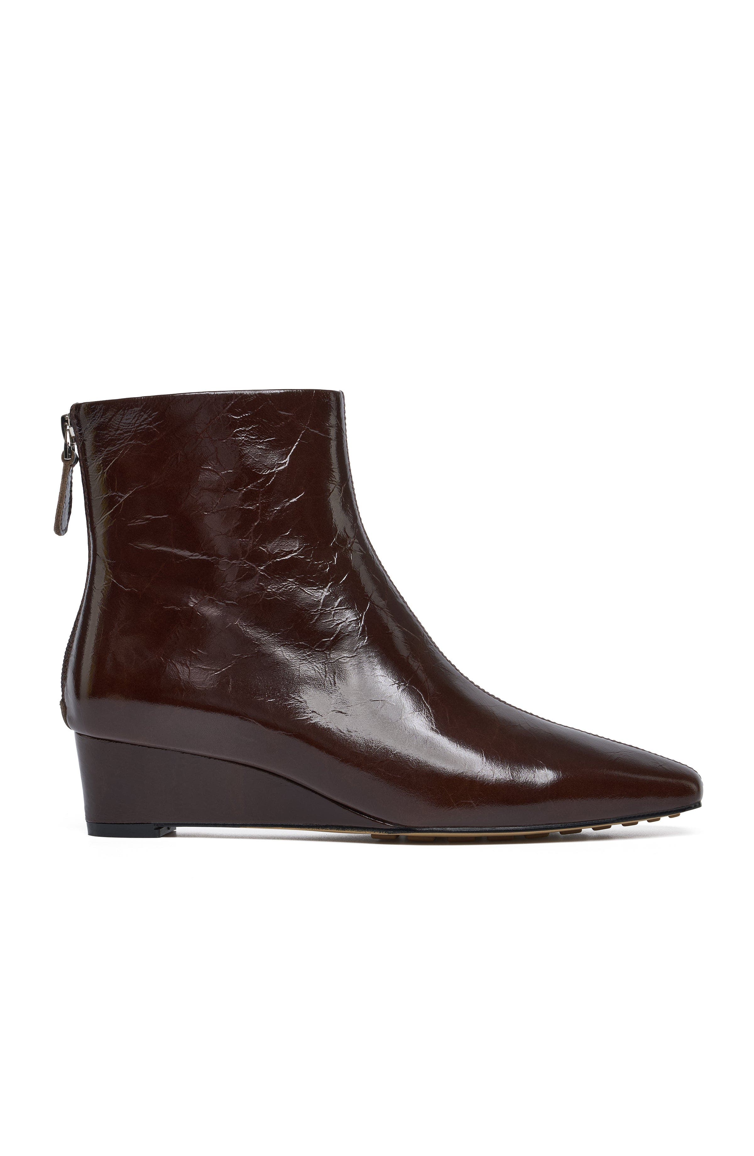 Brown Crinkle Patent Leather