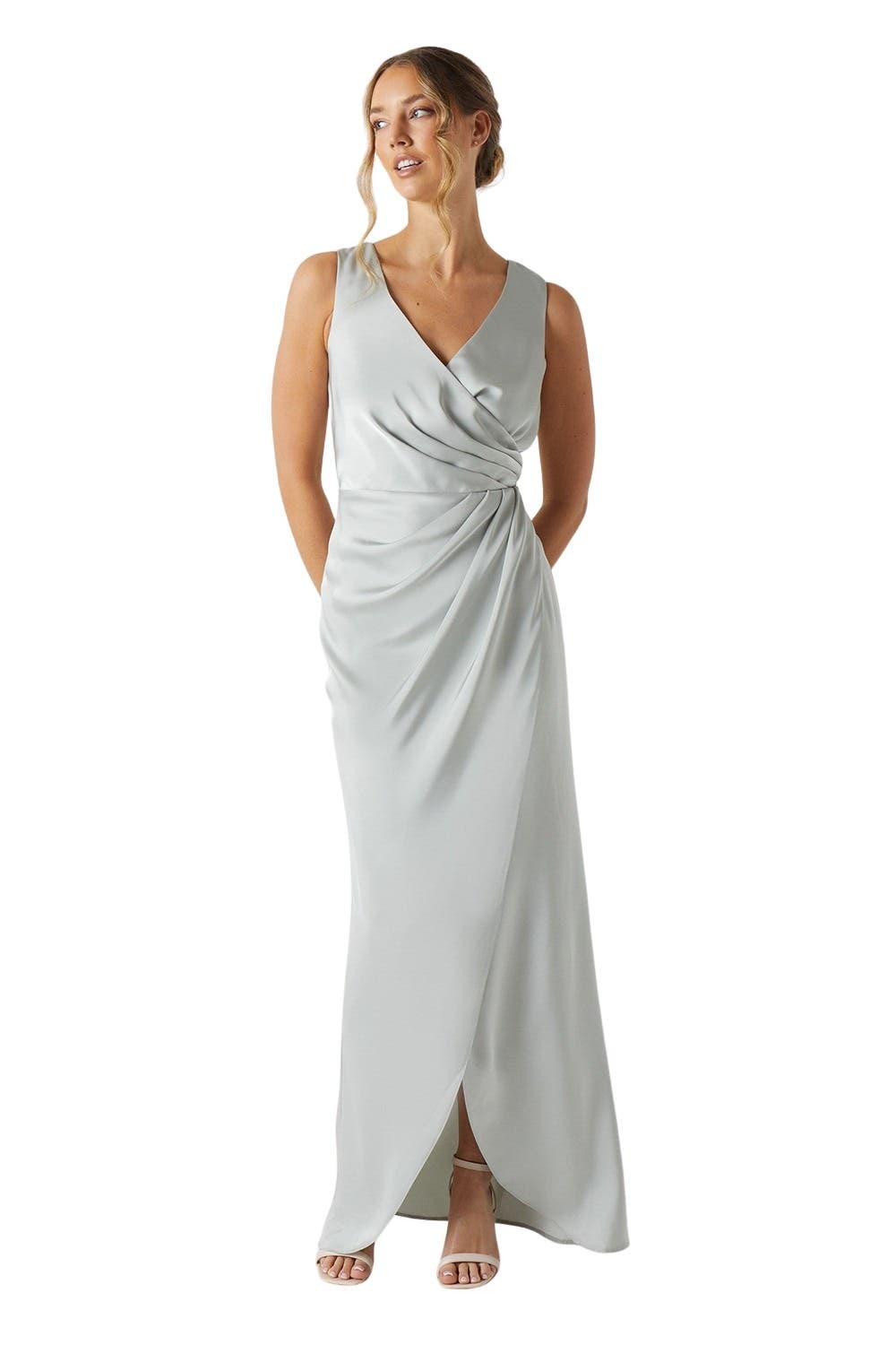 Ruched Satin Bridesmaid Dress - image 5