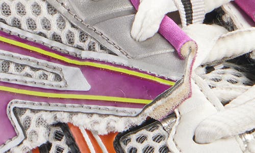 Balenciaga Deconstructed Runner Sneakers In White/multicolor