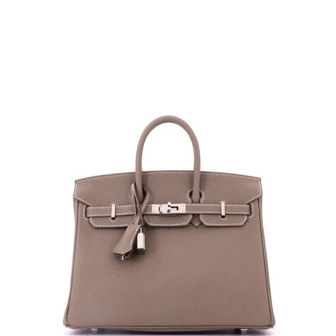 Birkin Handbag Grey Togo with Palladium Hardware 25