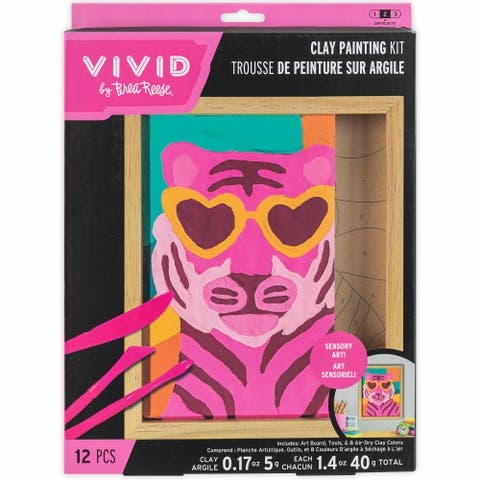 Vivid by Brea Reese, Clay Painting Art Kit, Wild Tiger, DIY Clay By Number