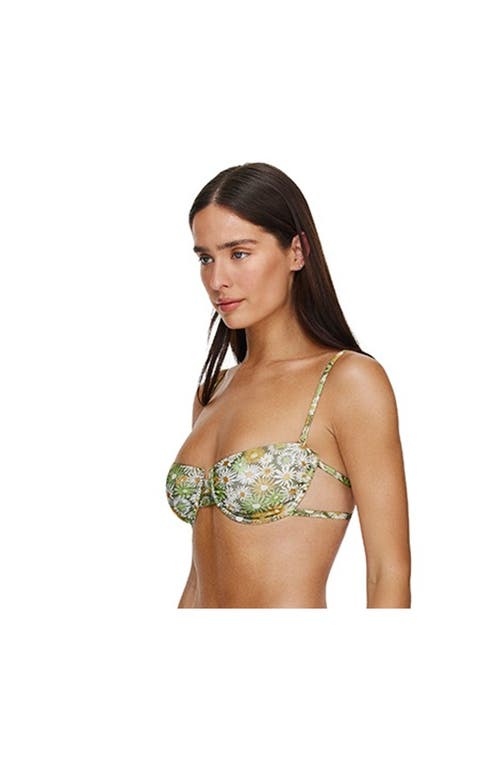 Flirtt Gottex Gardenia Underwire Bandeau Bikini Top In Green