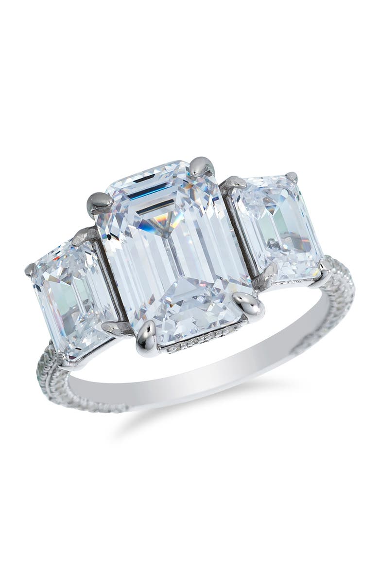 Anna Zuckerman Milana 3 Stone Ring, Main, color, Platinum