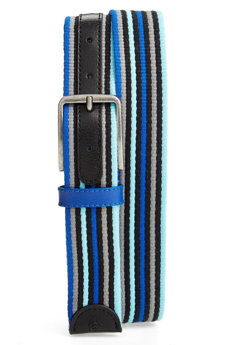 Original Penguin 'Antonio' Stripe Woven Belt, Main, color,