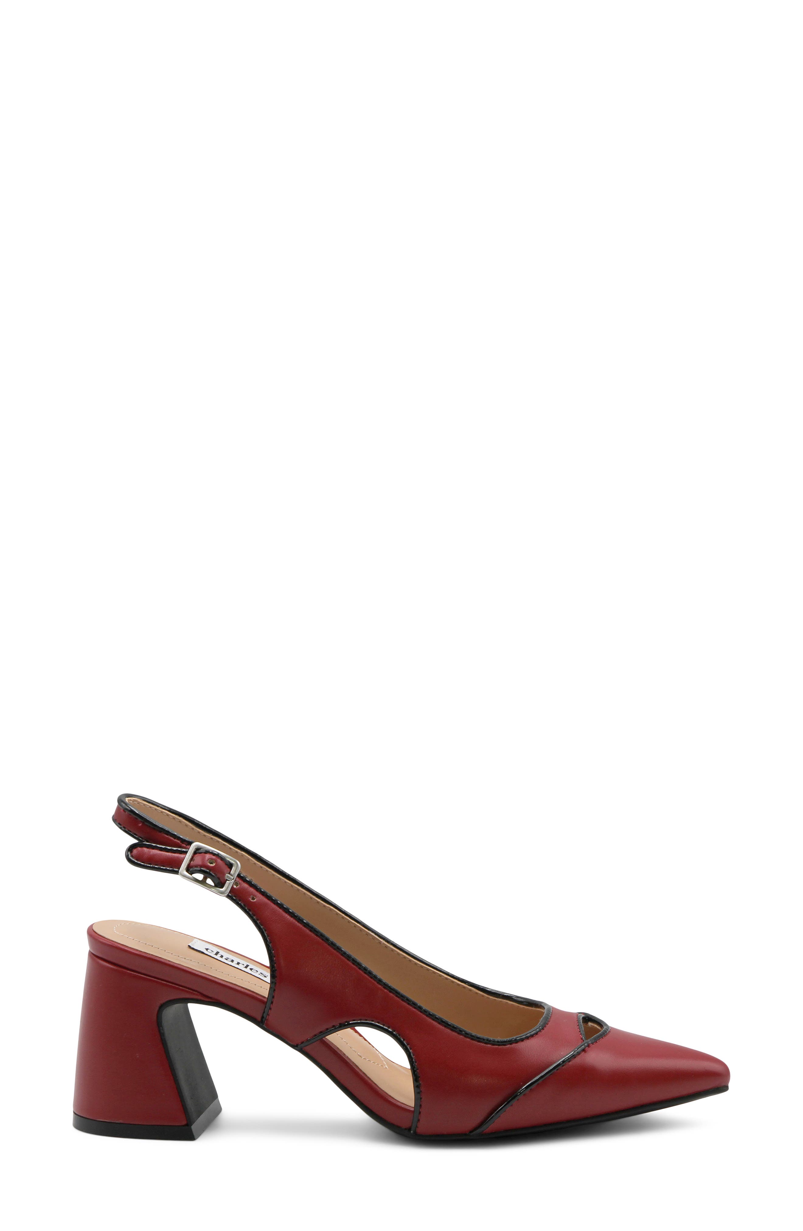 Charles David Anstead Slingback Pointed Toe Pump, Alternate, color, Red/ Black
