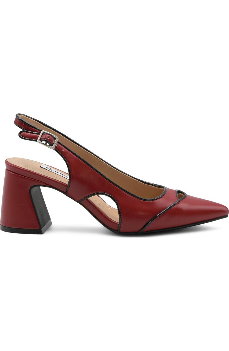 Charles David Anstead Slingback Pointed Toe Pump, Alternate, color, Red/ Black