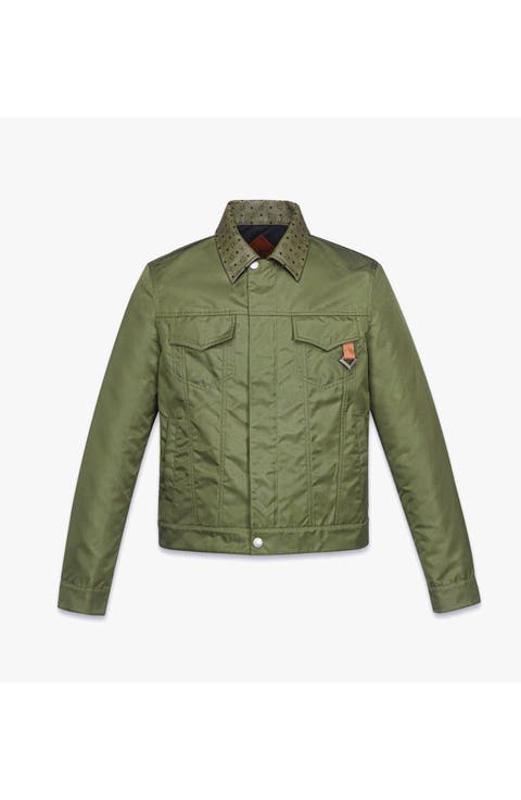 Jacket in ECONYL® and Monogram Print Leather