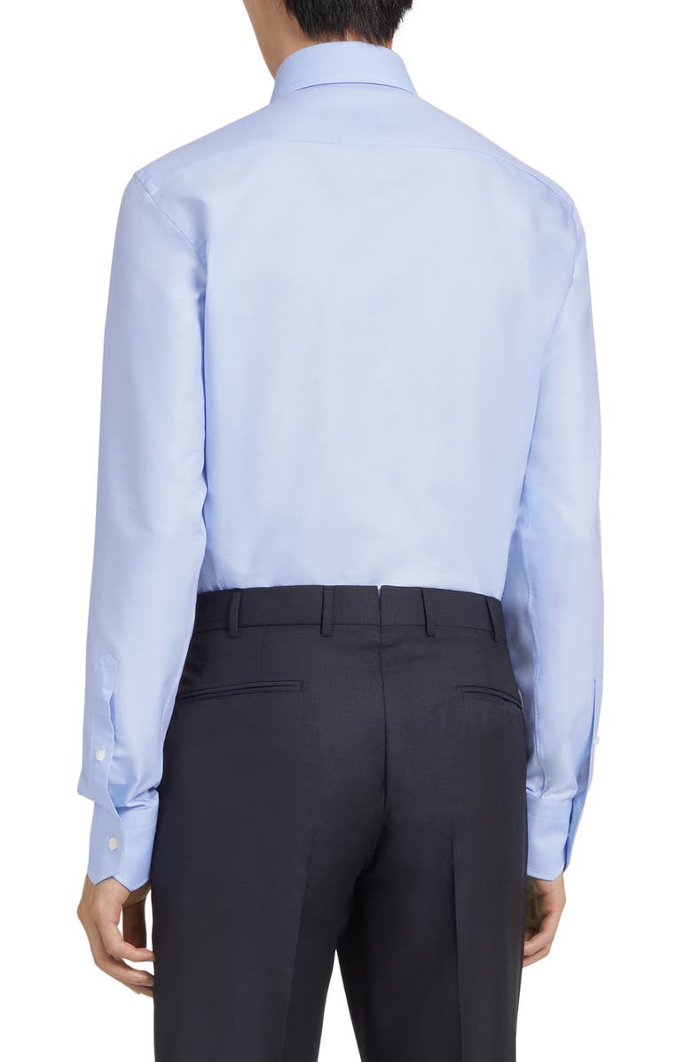 ZEGNA Trofeo Milano Cotton Button-Up Shirt, Alternate, color, Light Blue