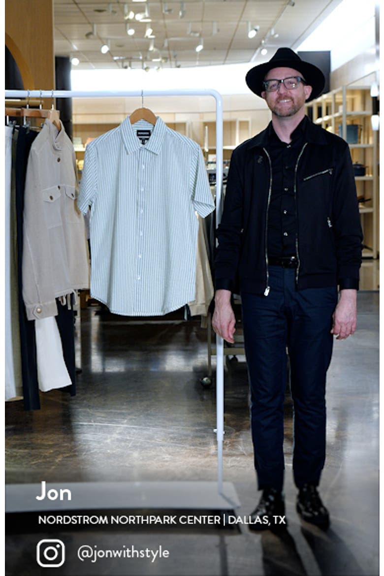 Riviera Seersucker Slim Fit Short Sleeve Button-Up Shirt video