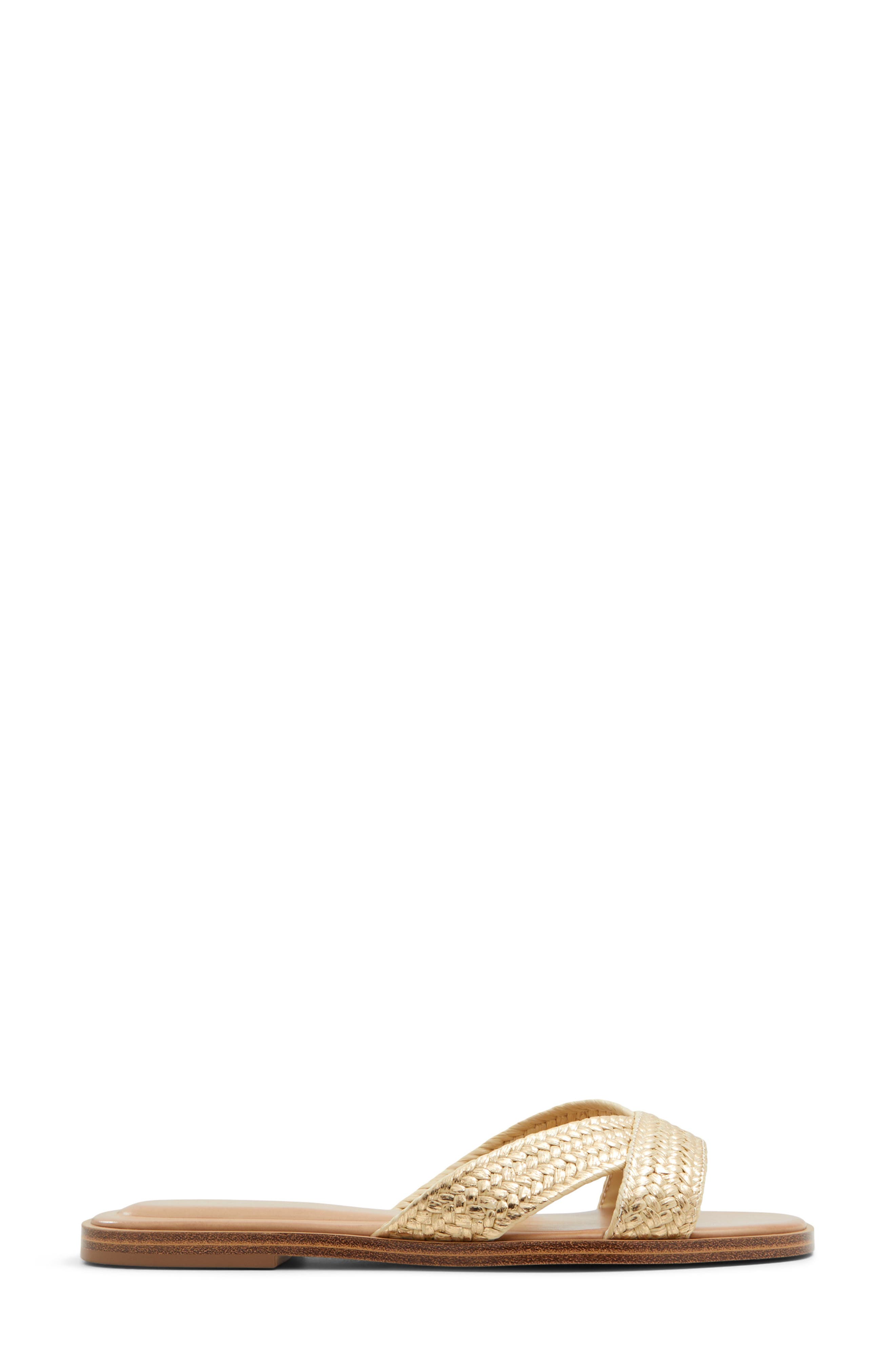 ALDO Caria Slide Sandal, Alternate, color, Gold