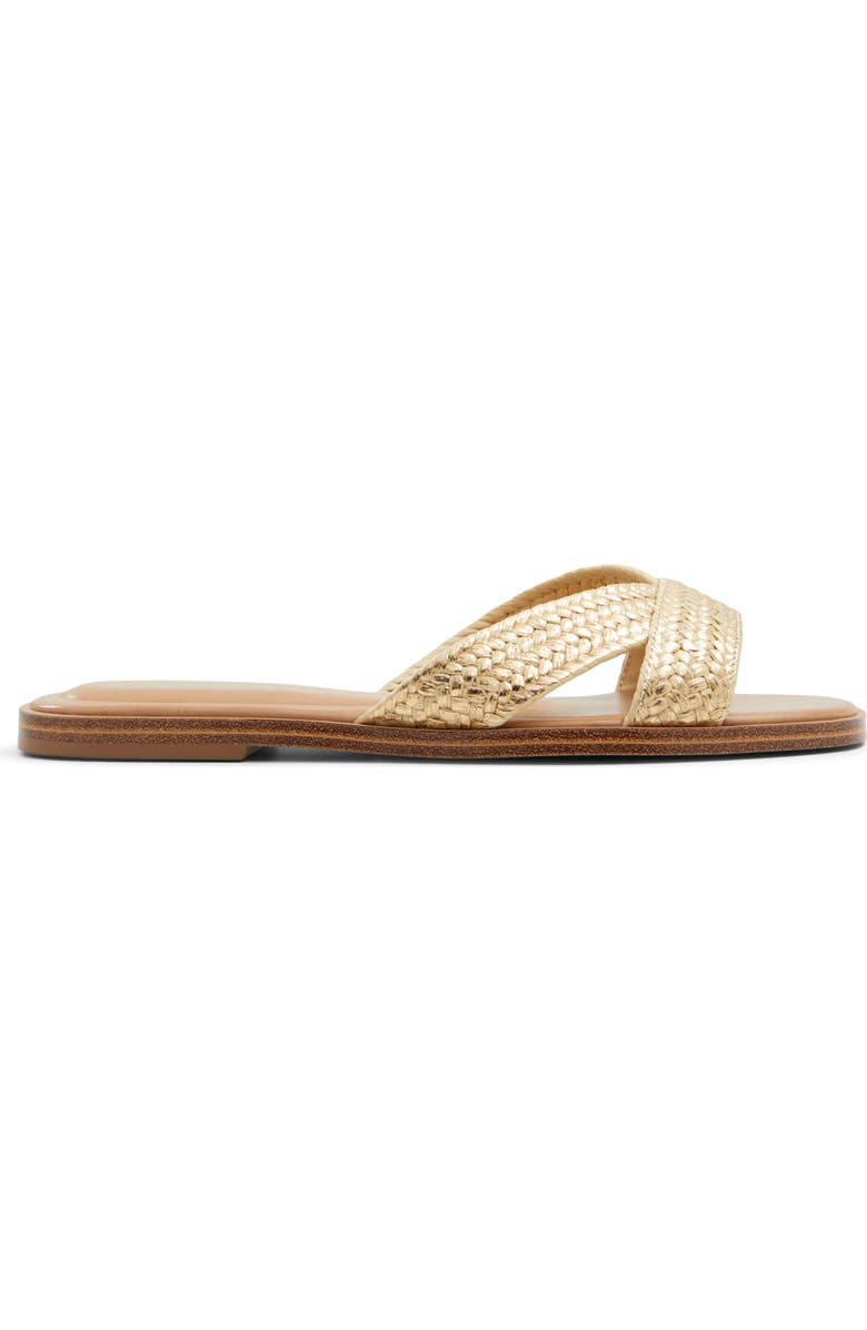 ALDO Caria Slide Sandal, Alternate, color, Gold