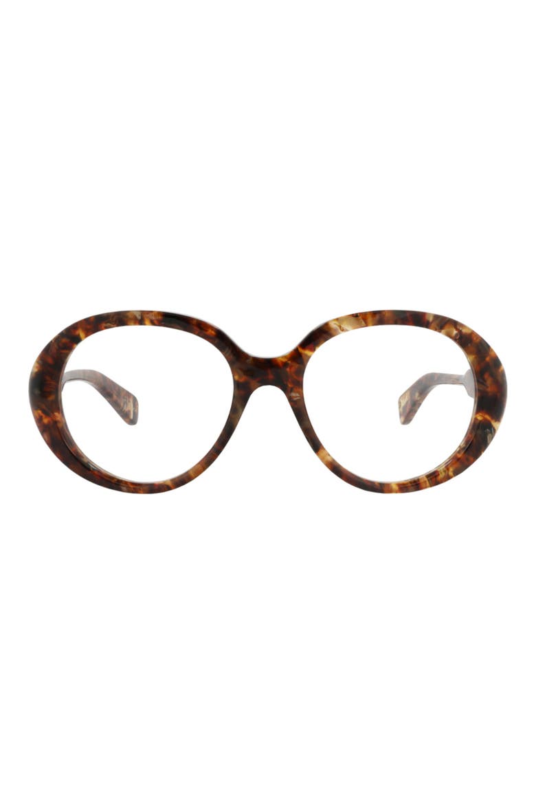 53mm Round Optical Glasses, Main, color, HAVANA HAVANA TRANSPARENT
