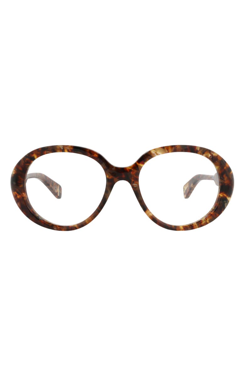 Chloé 53mm Round Optical Glasses, Main, color, Havana Havana Transparent