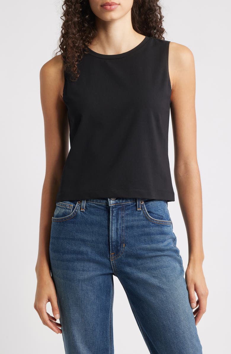 NIC+ZOE Perfect Knit Layer Tank, Main, color, Black Onyx