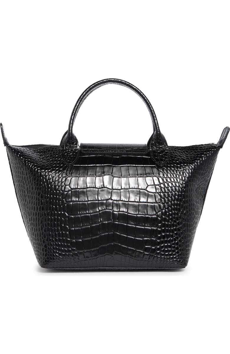 Longchamp Le Pliage Croc Embossed Tote, Alternate, color, Black