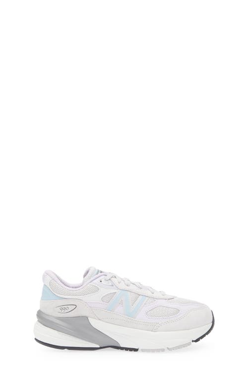 New Balance Kids' 990v6 Sneaker In Grey Matter/bright Lavender
