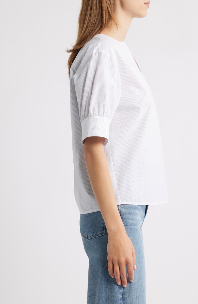 FRAME V-Neck Pinstripe Top, Alternate, color, 