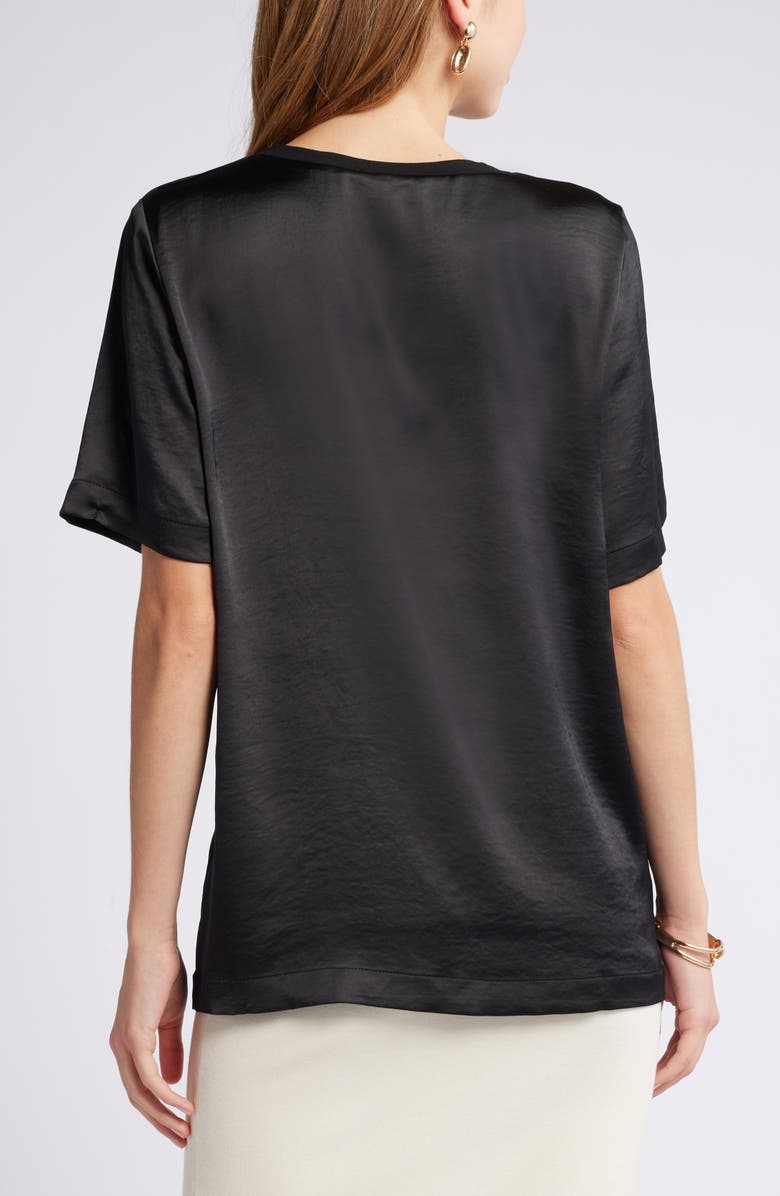 Open Edit Crewneck Satin T-Shirt, Alternate, color,