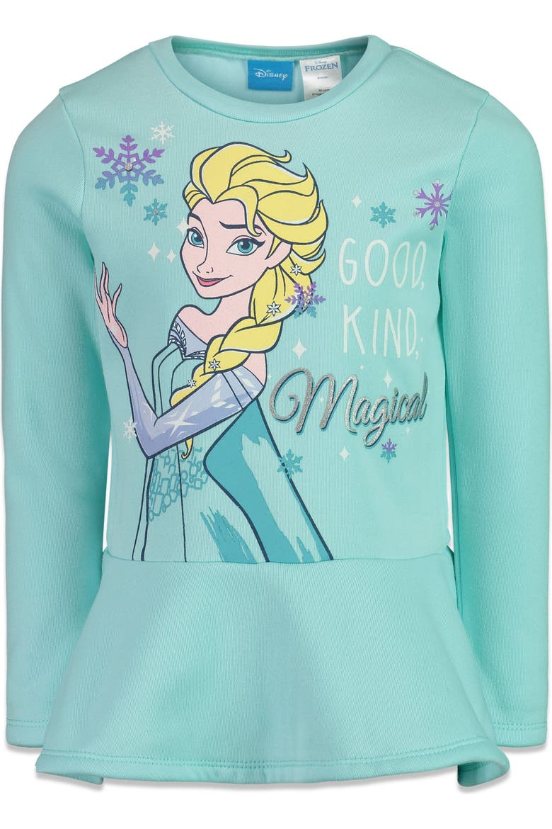 Frozen 2-Piece Sweatshirt and Leggings Set, Alternate, color, Elsa Turquoise Navy