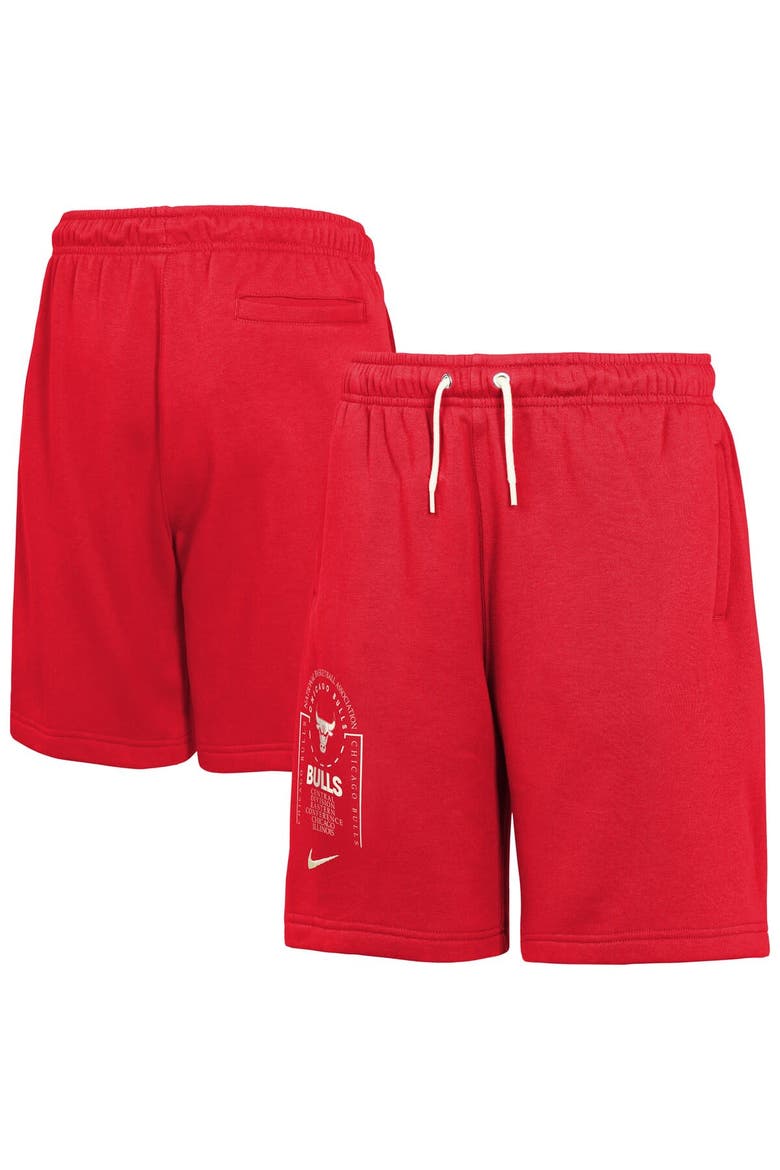 Youth Nike Red Chicago Bulls Courtside Club Fleece Shorts, Main, color, Red