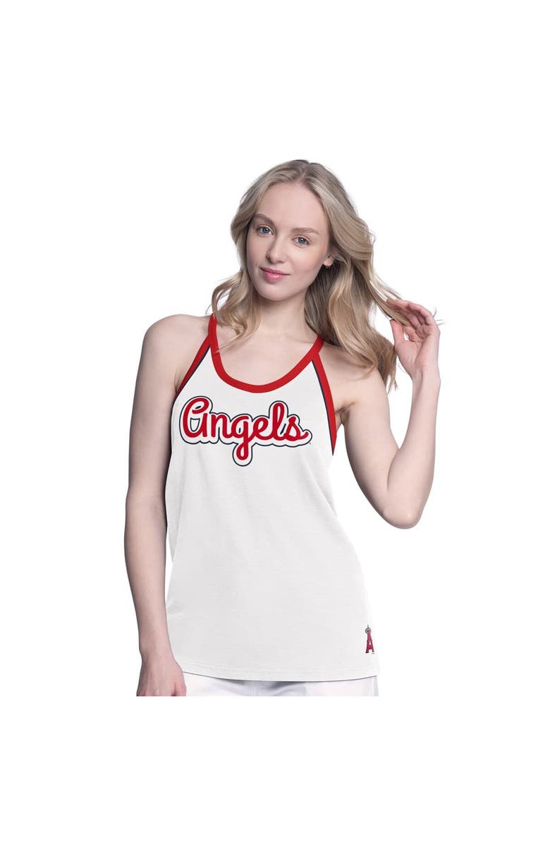 G-III 4HER BY CARL BANKS Women's G-III 4Her by Carl Banks White Los Angeles Angels Curveball Tank Top, Alternate, color, White