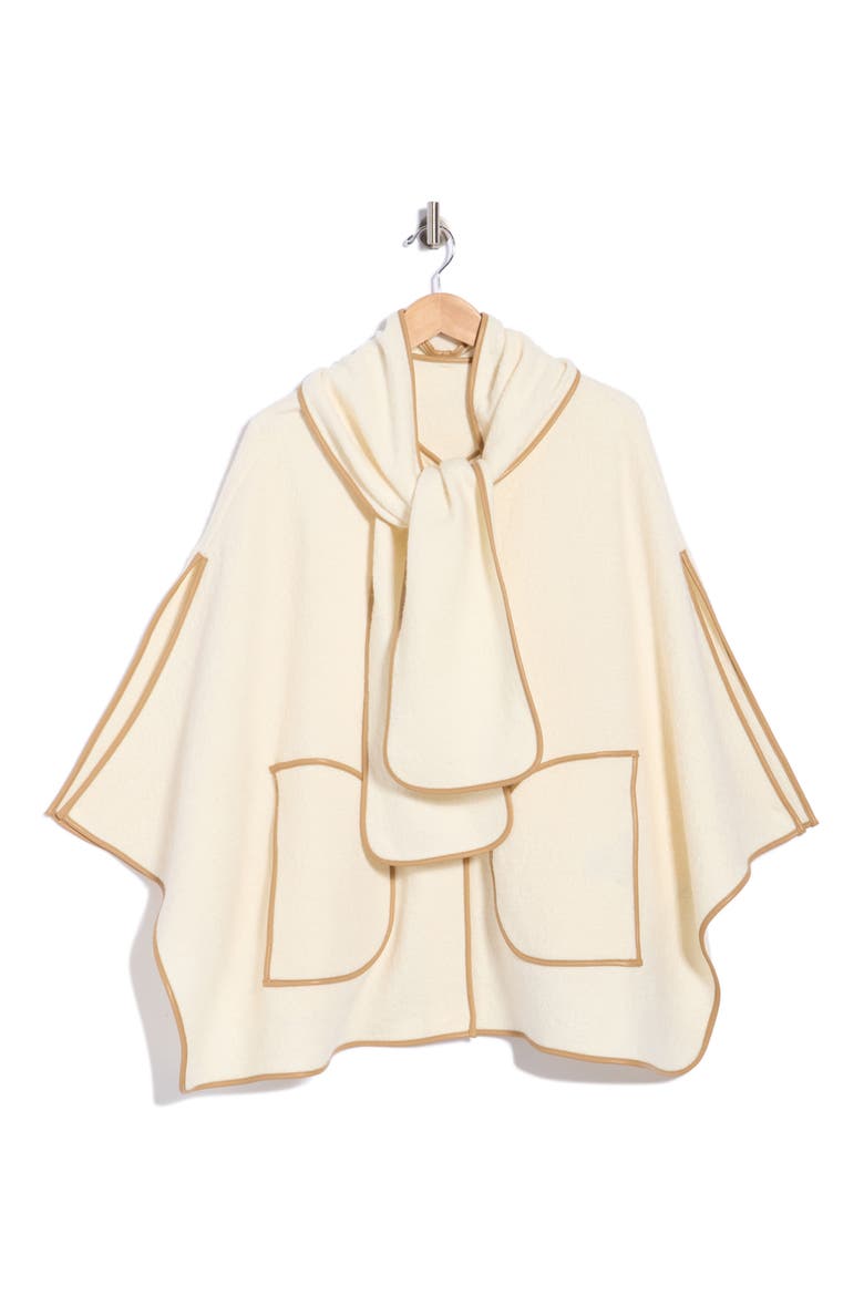 Sabrina Poncho with Scarf Neck, Main, color, VANILLA