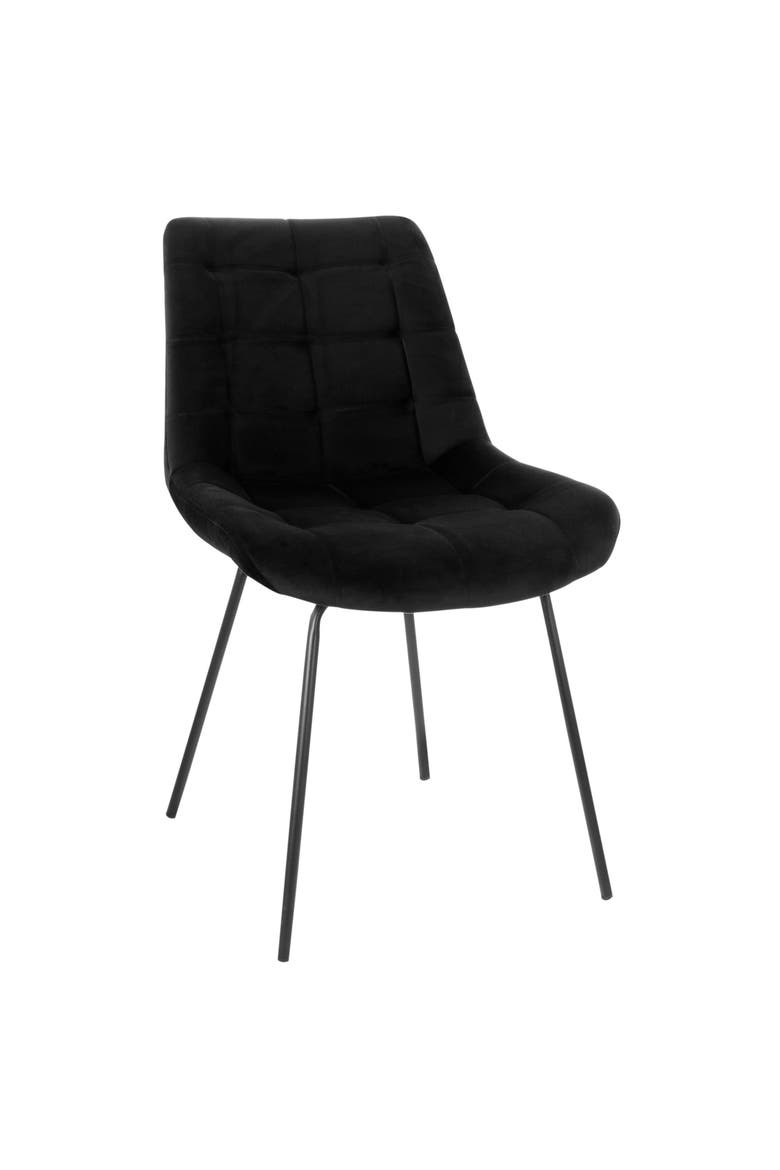 2 Piece Tufted Chair with Metal Legs, Alternate, color, Black