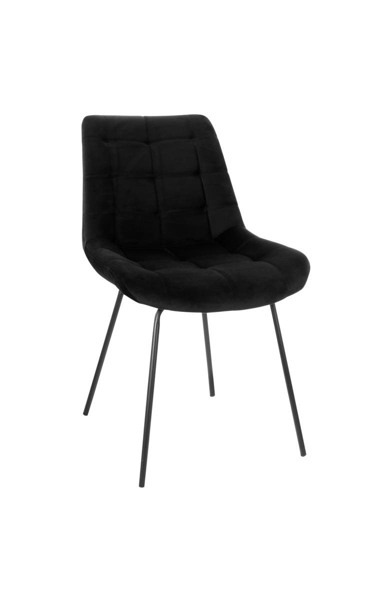Elama 2 Piece Tufted Chair with Metal Legs, Alternate, color, Black