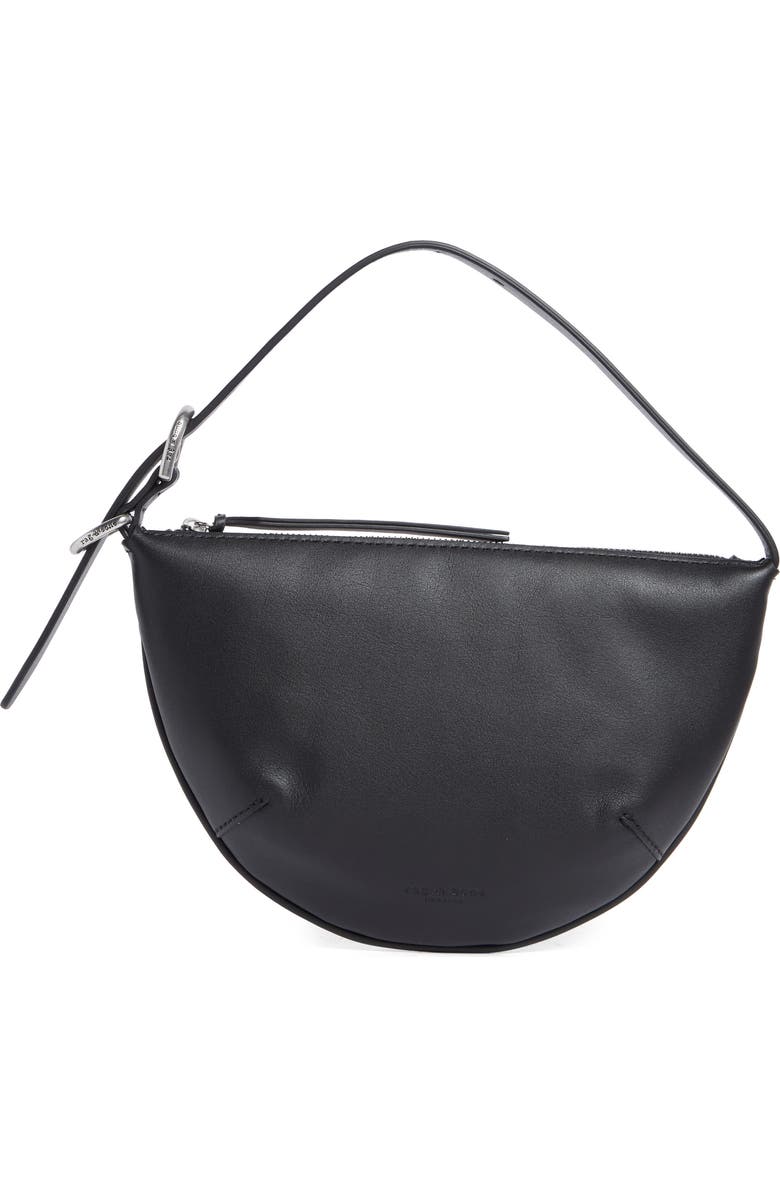 rag & bone Small Mercer Leather Hobo Bag, Main, color, Black