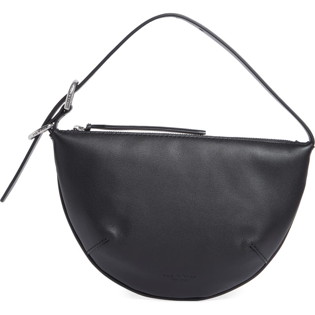 Rag & Bone Small Mercer Leather Hobo Bag In Black