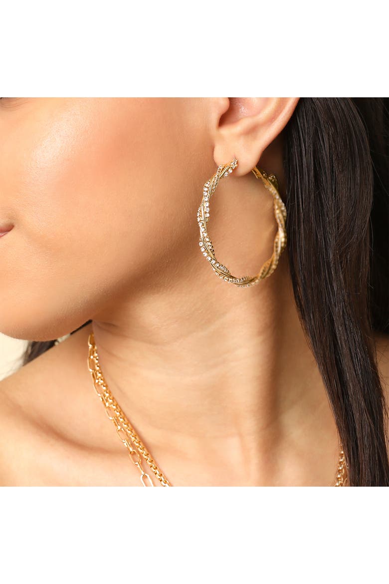 Spiral Hoop Gold-Tone Twisted Earrings, Alternate, color, Gold