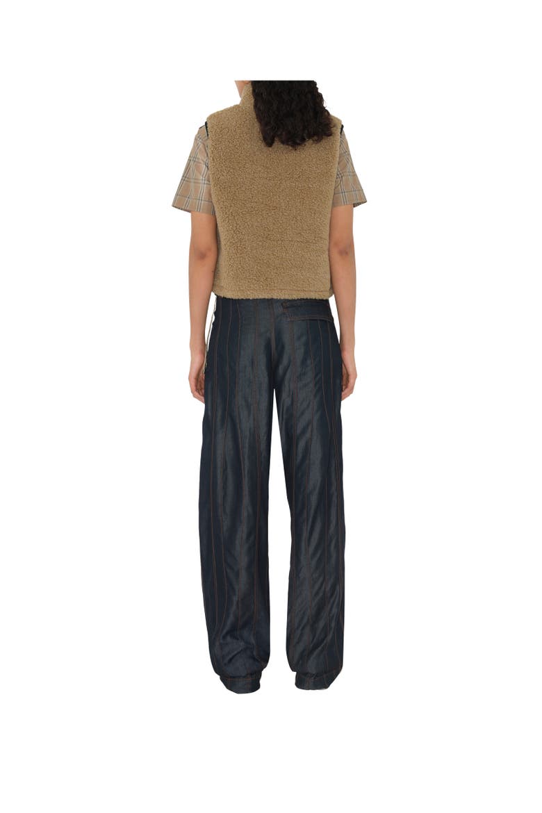 Cropped Fleece Gilet, Alternate, color, Shrew melange