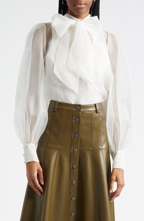Reo Tie Neck Silk Shirt