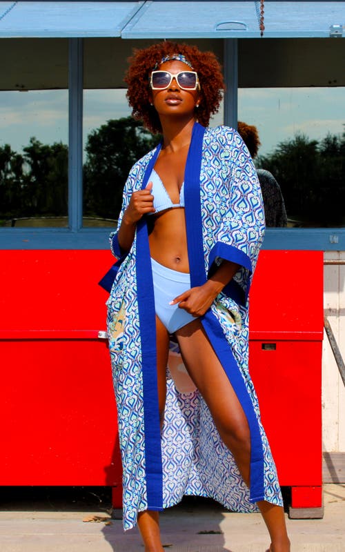 Henelle Duster Robe In Surf Rider Wave