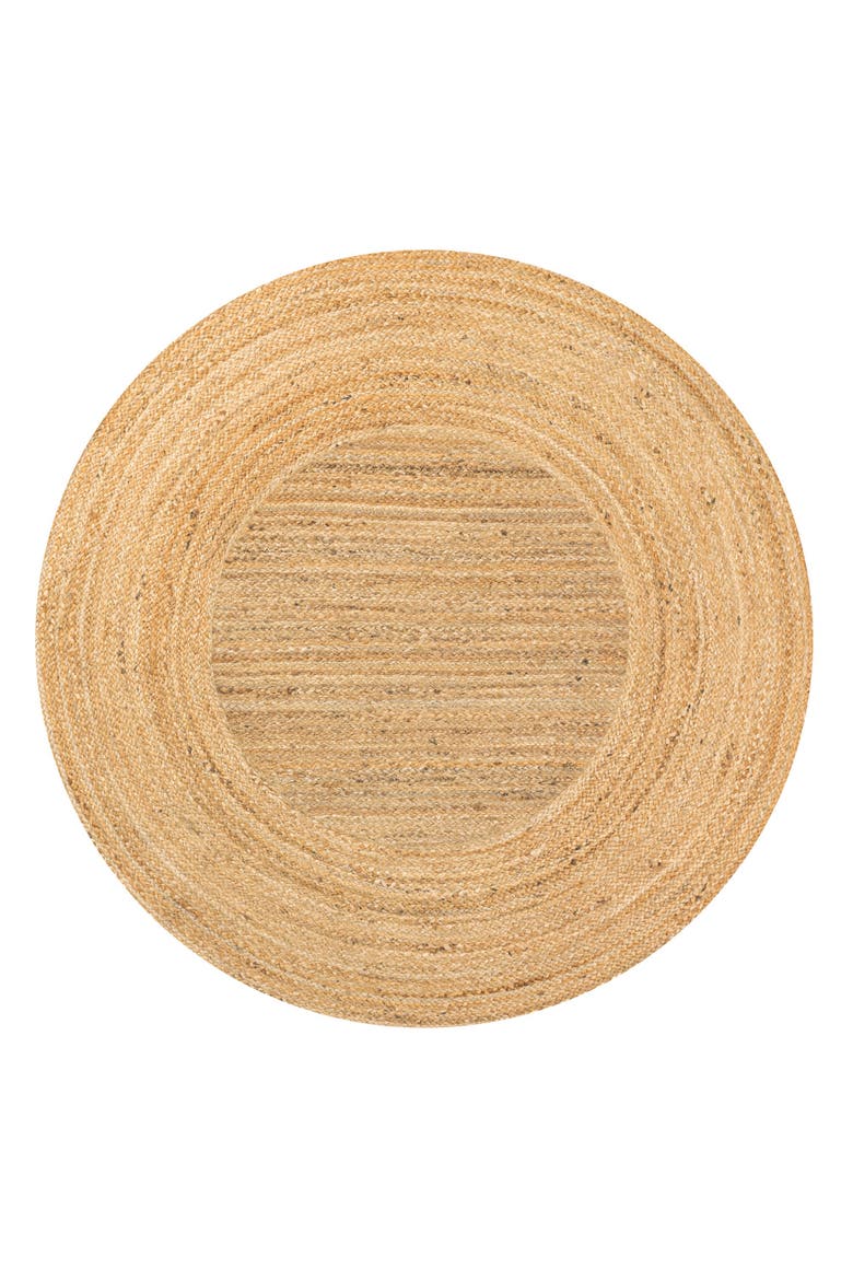 Harmony Boho Jute Circle Round Area Rug, Main, color, Natural