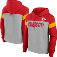 FANATICS Women's Fanatics Heather Gray/Red Kansas City Chiefs Bold Play Call Pullover Hoodie