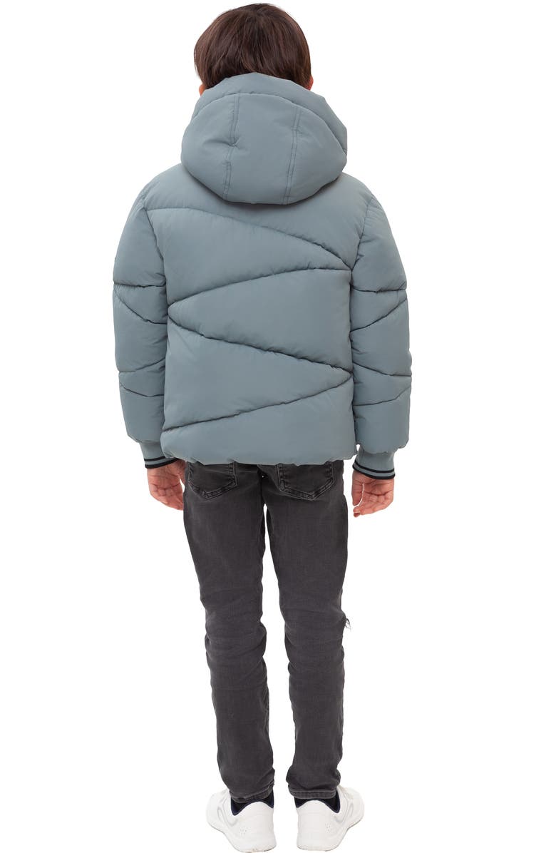 Rokka&Rolla Kids
 Cozy Grid Puffer Jacket, Alternate, color, Slate Green