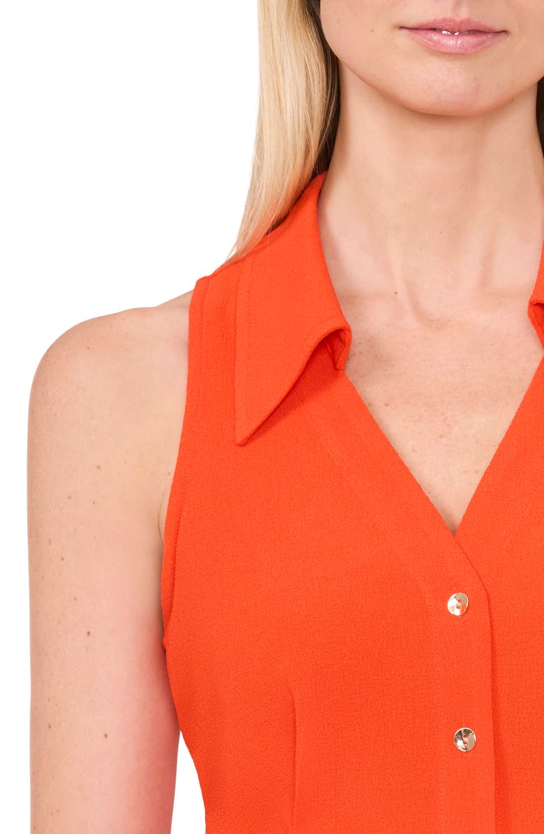 CeCe Button-Up Tank Top, Alternate, color, Tigerlily