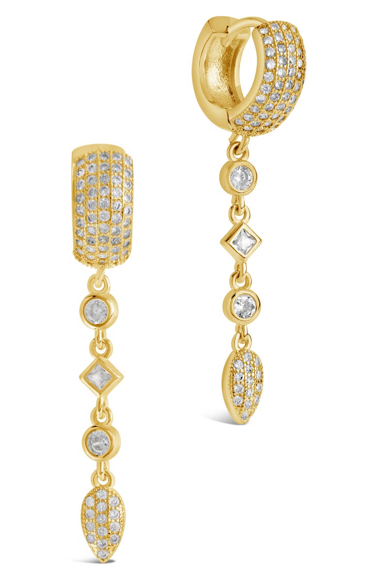 Sterling Forever Malin Drop Hoop Earrings, Main, color, Gold