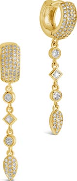 Sterling Forever Malin Drop Hoop Earrings