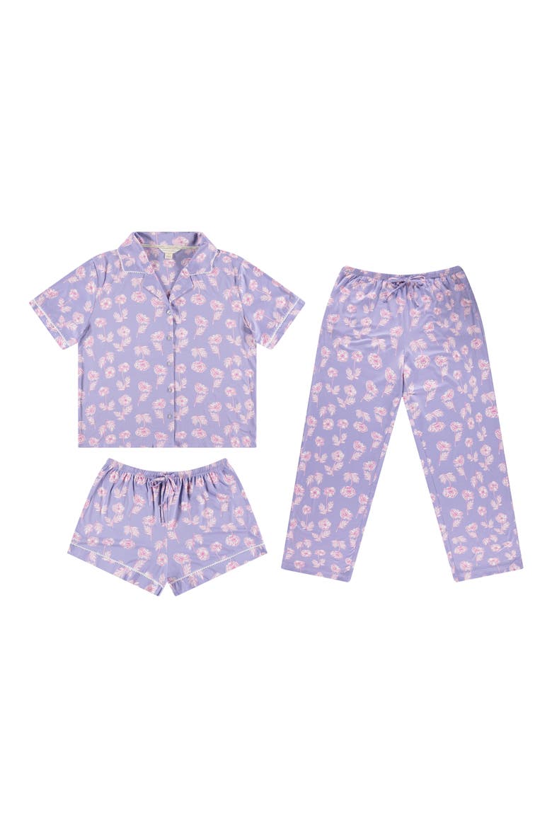 3-Piece Notch Pajama Set, Alternate, color, BLUE