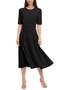 Double Pleat A-Line Midi Dress